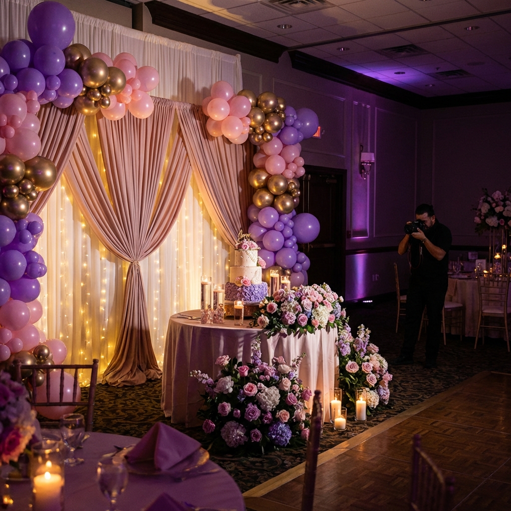 Decoración de fiesta de cumpleaños elegante